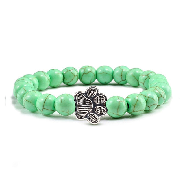 Stone Paw Print Charm Bracelet