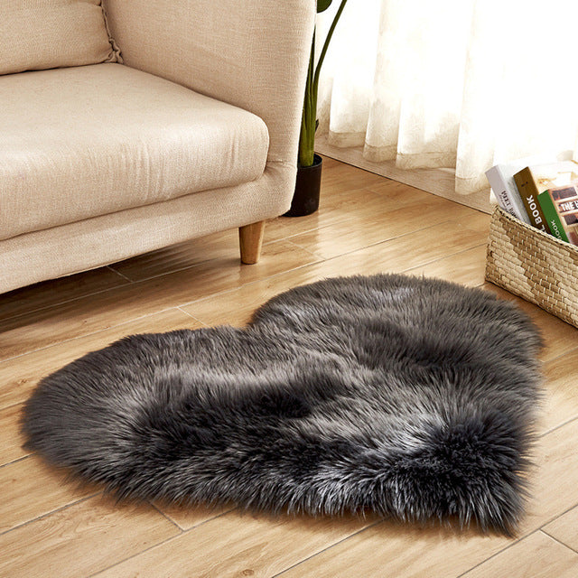 Heart Shape Fluffy Rug