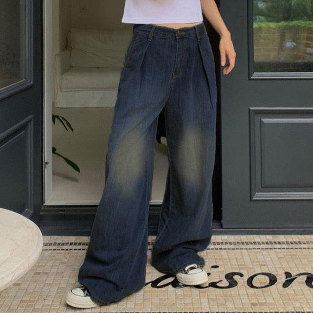 Button Low Waist Women's Cargo and Denim Pants