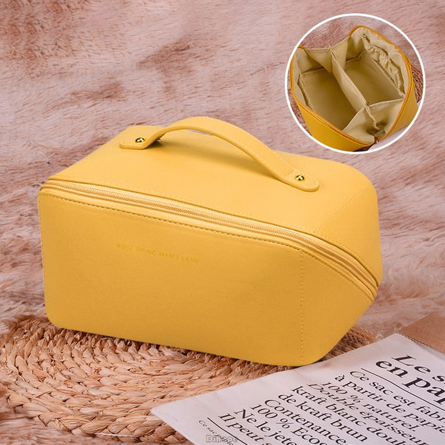 Large-Capacity Leather Cosmetic Bag