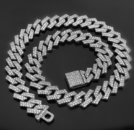Iced Out Rhombus Prong Necklace