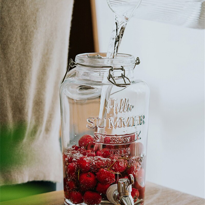 Retro Embossed Drink Dispenser Jar