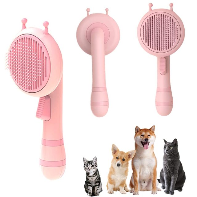 Pumpkin Pet Brush, Self Cleaning Slicker Brush