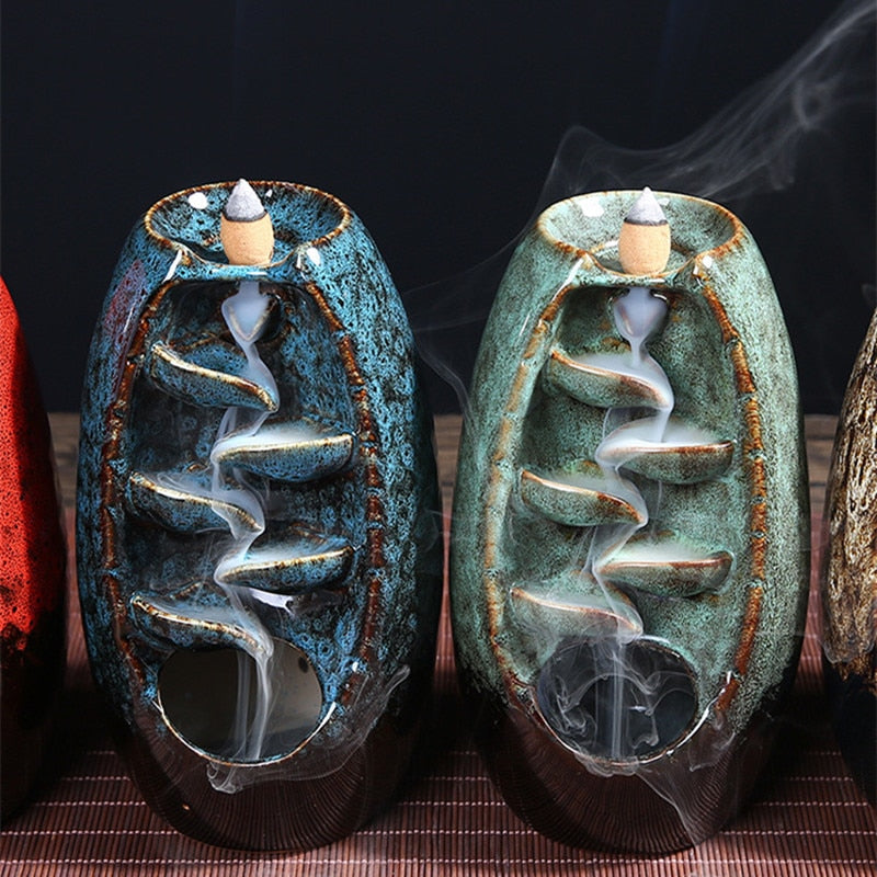 Ceramic Waterfall Incense Burner